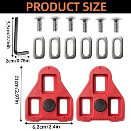 HARY Bike Cleats - Compatible with Peloton Look Delta System & Shimano SPD/Keo, 9° Float Clipless Pedal Cleats for Cycling Shoes, Road Bike & Indoor Spinning (Peloton Accessories)