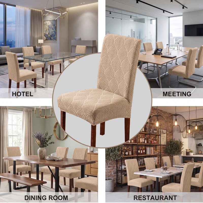 JUNZHE High Stretch Elastic Dining Chair Covers,Removable Washable Chair Protective