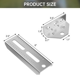 8 Pcs 8 inch Galvanized Swivel Boat Trailer Bunk Brackets, Galvanized Swivel Top Bunk Bracket Kit Compatible with 2" x 4" Boat Trailer Crossmember - Ski Boat, Fishing Boat or Sailboat