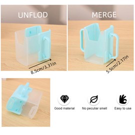 LIUHUIZEYU Children's Juice Box Holder Telescopic Cupholder Juice Bag Holder for Toddlers No Squeeze Adjustable Folding Food Pouch and Milk Box Holder for Kids No Spill (Blue)