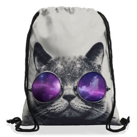 VOID Space Cat Backpack Gym Bag Sport Jute Bag Galaxy Hipster Summer Festival, motif 2, Rucksack