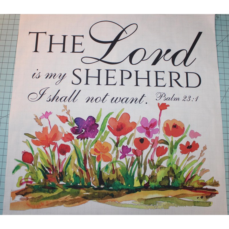 Fabric Panel 16"x16" Bible Verse 100% Cotton Quilting Panel Square