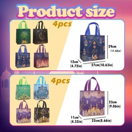 Eid Mubarak Reusable Gift Bags, Perfectly Sized & Elegantly Crafted Ramadan Kareem Present Bags - Multipurpose Eid Mubarak Bags for Festivities & Daily Needs