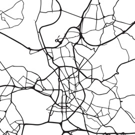 Nacnic Minimalist City Map Poster Geometric Style Wall Decoration Picture of Düsseldorf Various German City Maps, Plans and Travel Pictures without Frame Size A3