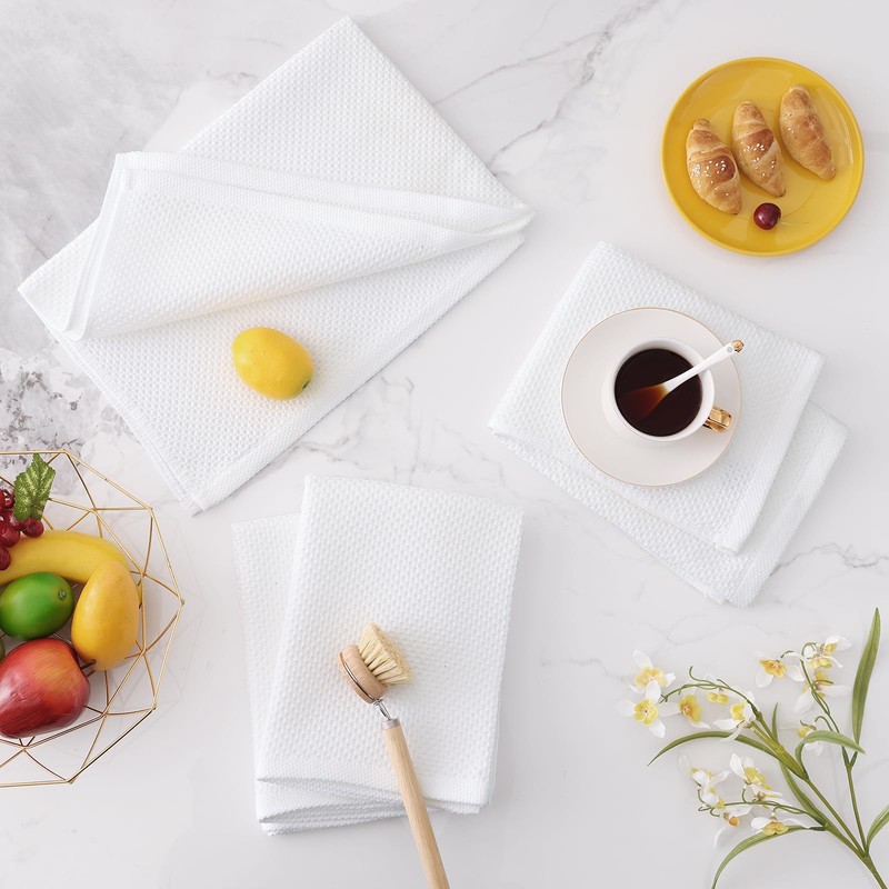Homaxy 100% Cotton Oversized Waffle Weave Kitchen Dish Towels, Ultra