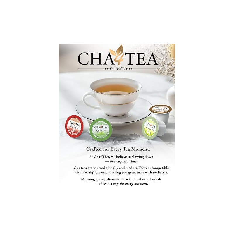 Cha4TEA Assorted Green Tea K-Cup Pods - 36 Count Variety