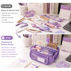 Large Capacity Pencil Case for Students – Multi-Compartment Stationery Organizer for School, Office & Creative Workspaces