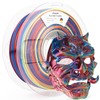 Silk S-Series PLA 3D Printer Filament, Shiny Multicolor Rainbow PLA
