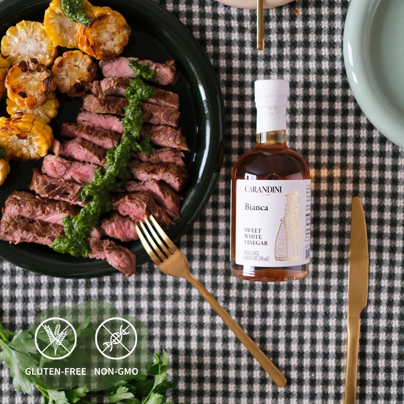 Carandini Bianca Sweet White Vinegar, Gluten-Free, Gourmet Italian White Condiment
