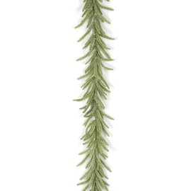 SilksAreForever 6' Glittered Artificial Tudor Pine Garland -Light Green (Pack of 4)