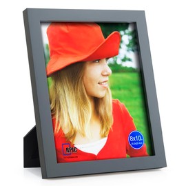RPJC 8x10 Picture Frames Made of Solid Wood High Definition Glass for Table Top Display and Wall Mounting Photo Frame Grey