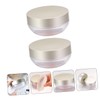 Mikinona 2pcs Portable Refillable Loose Powder Container Makeup Compact Case