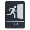 Black & White ADA Exit Sign with Braille-9" x 6"