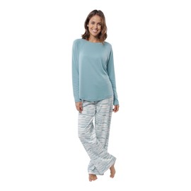 jijamas Incredibly Soft Pima Cotton Women’s Pajama Set "The Therapist" In Caribbean Blue, Medium