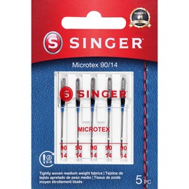 SINGER 04712 Universal Microtex Sewing Machine Needles, Size 90/14, 5-Count