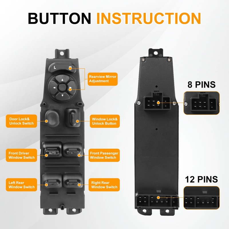MMOWW Master Power Window Switch with Bezel Compatible with 2002-2009