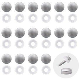 INCREWAY 100pcs Screw Covers, Plastic Screw Cap, Plastic Screw Cover, Plastidome Screw Cap (Silver)