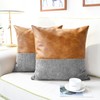 CaliTime Throw Pillow Covers Pack of 2 Soft Faux Leather