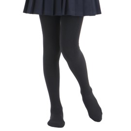 Paralinda Girls Colorful Fleece Lined Tights Kids Warm Thermal Tights (Black, 4-6Y)