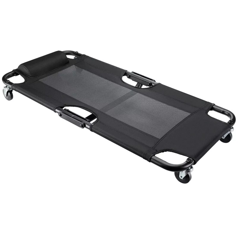 WORKPRO 40" Foldable Mesh Creeper w/Headrest & 4 Caster Wheel