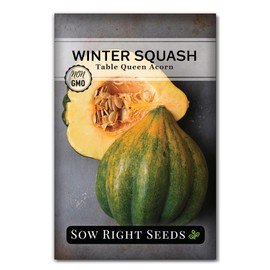 Sow Right Seeds - Acorn Table Queen Squash Seeds for Planting - Non-GMO Heirloom Packet with Instructions to Plant an Outdoor Home Vegetable Garden - Winter Variety, Cold Tolerant, Quick to Ripen (1)