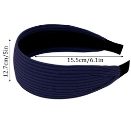 Norbiariz 2 Pack Wide Headbands with Teeth Hair Accessories for Women Non Slip Headband Girls Fashion Cute Head Bands for Women's Hair Navy Blue and Gray