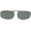 Solar Shield Clipon Rectangular 5 54 Polarized Sunglasses ,Gunmetal,54 mm