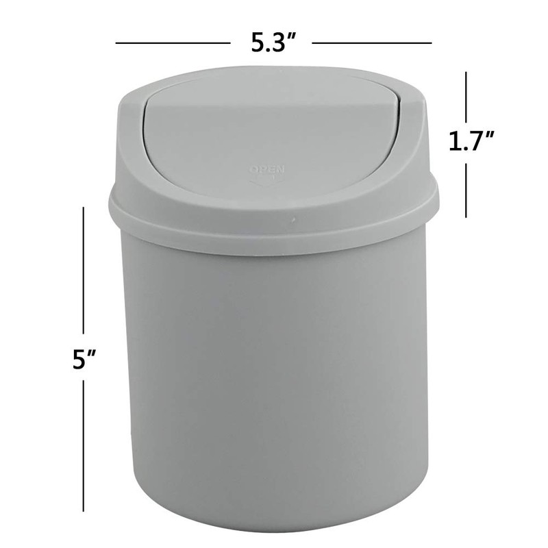 Cadineer Desktop Bin, Mini Trash Can With Swing Top Lid,