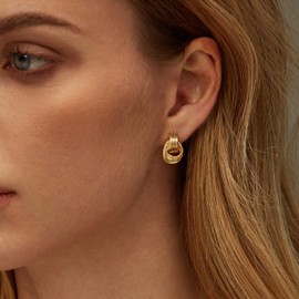 Nogesida Dangle Earrings for Women Gold/Silver Earrings Stud Dainty Jewelry Gift, Brass, No Gemstone