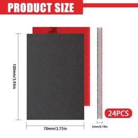 XINSUO Sanding Sponge, 24 Pieces Sanding Sponge Wood, Sanding Sponges, Flexible Wet/Dry Sandpaper, Grain Hand Sanding Blocks, Soft Foam Sand Blocks, Wet Dry Sandpaper