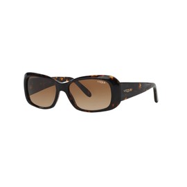 Vogue Eyewear Women's VO2606S Rectangular Sunglasses, Dark Havana/Brown Gradient, 52 mm
