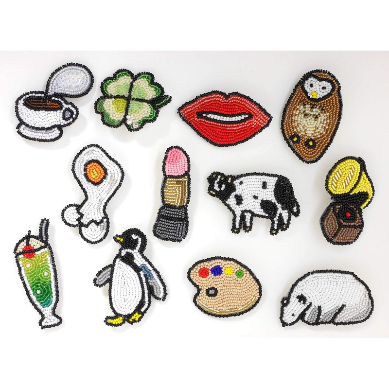 MIYUKI BFK-586 Beads Kit, Embroidery Beads, Brooch Kit, Skipping Penguin