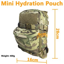 Tactical Hydration Pack 500D Nylon for 2L Outdoor Water Bladder Hydration Pouch Tactical Backpack Water Reservoir Bag for Hiking Riding Running and Climbing for Men & Women (Multicam)