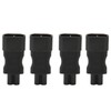 4Pcs IEC320 C14 to IEC320 C7 Power Adapter Universal Black