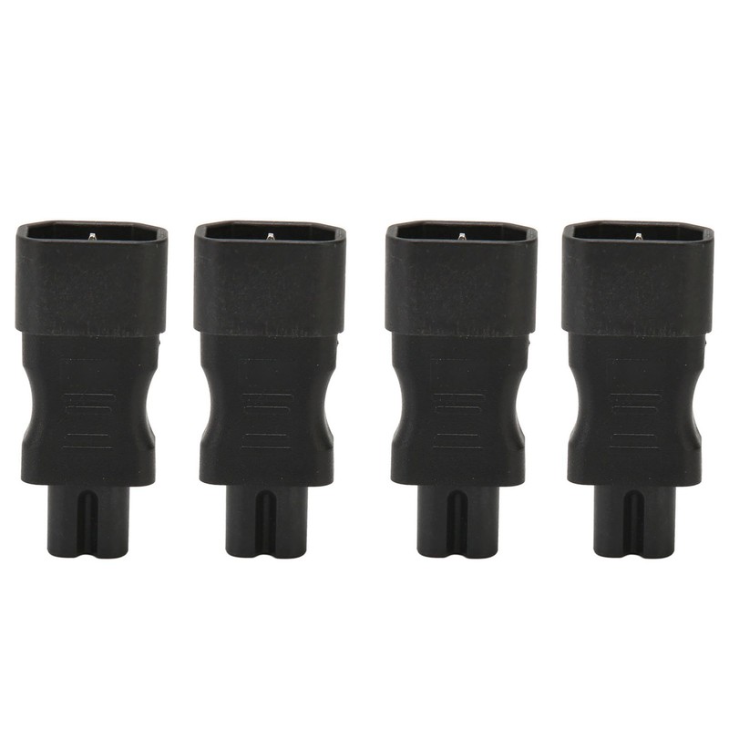 4Pcs IEC320 C14 to IEC320 C7 Power Adapter Universal Black