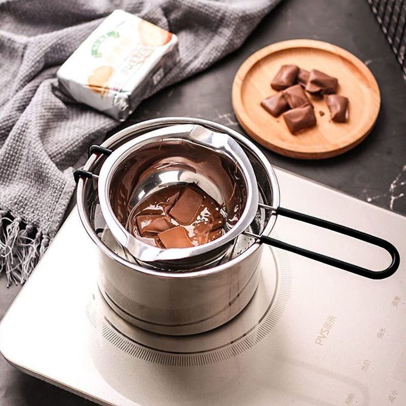 Double Boiler Pot Set, Stainless Steel Melting Pot with Silicone