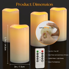 PChero LED Candle Light, Waterproof, Therapeutic Bath, Warm Color, Safe, Energy Saving, Includes Exclusive Remote Control, For Outdoor Activities, Camping, Mountain Climbing, Disaster Prevention
