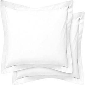 100% Egyptian Cotton Euro Pillow Shams Set of 2 by CharlottelyHues 1000 Thread Count European Square Pillow Covers - Hotel Quality, Natural, Soft Bed Cushion Shams - (Euro 24''x24'', White)