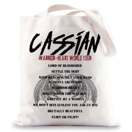 JNIAP Cassian Album Tote Bag Warrior Heart World Tour Gifts Fantasy Book Tote Bag Cassian Illyrian Mountains Gifts, Cassian Tb, Large