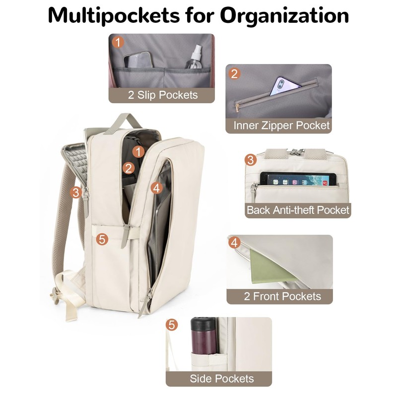 Outplea 15.6" Laptop Backpack for Women,15L Small Travel Backpack with