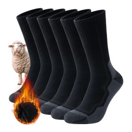 PULlOU Thermal Socks Merino Wool Socks for Men Women Breathable Comfort Winter Warm Thick Socks for Work Hiking Running Walking Skiing and Outdoor Sports, 3 Pairs