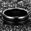 083BASE Men's Tungsten Carbide Rings Black Outer Width 8 mm