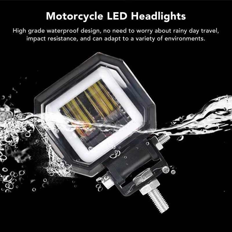 3in Motorcycle LED Headlights with Blue Aperture 20W Waterproof Bright