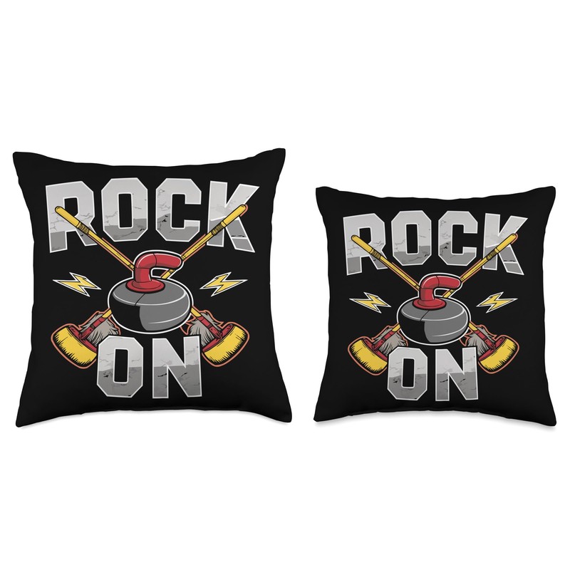 Curling Player Curler Sport Lover Curling Stone Throw Pillow