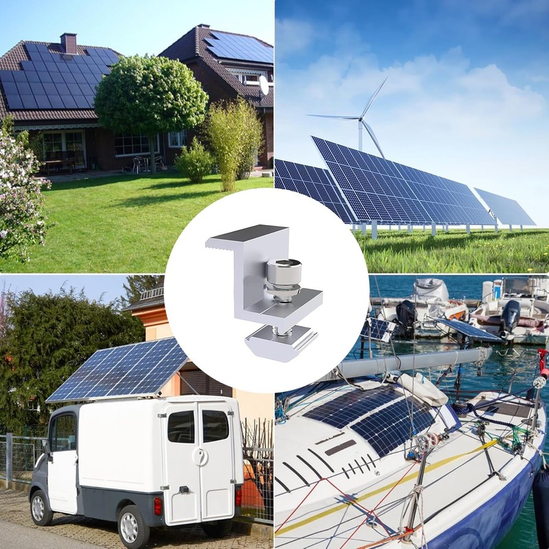 Mailfull Pack of 8 Solar Panel Brackets 30 mm PV