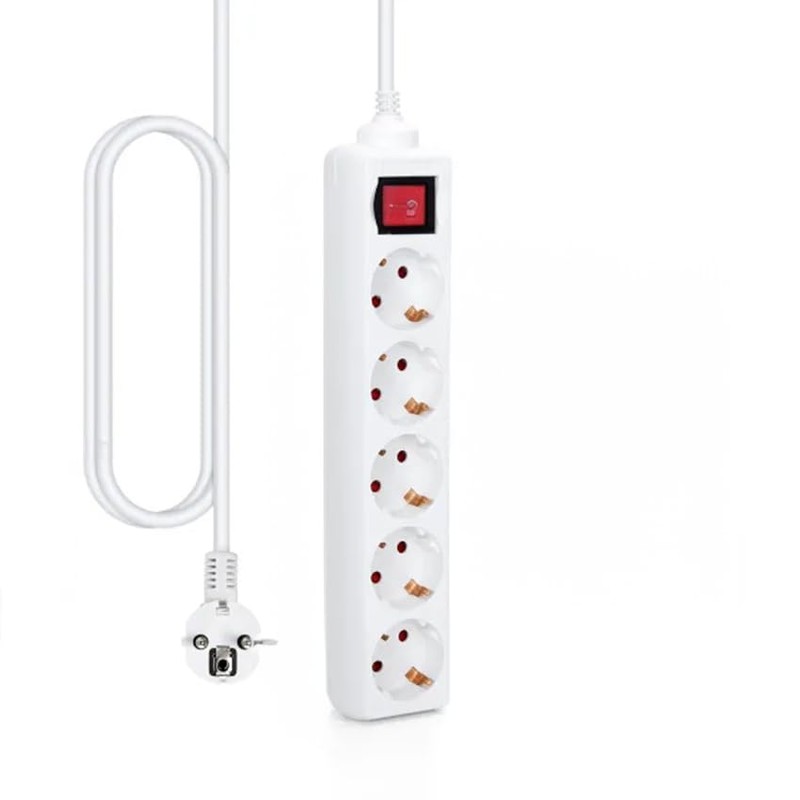 Schuko 5 Socket Strip with Switch, 3 m, 3G, 1.5