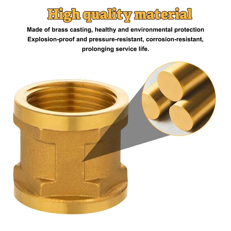 1 Inch Brass Sleeve, 2 Pieces Female Thread Connector, G1