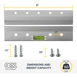 OOK 55310 French Cleat, Picture and Mirror Hanger with Hardware, 60lb, Aluminum (7 Piece)