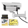 Fake Surveillance Camera Solar Powered Simulation Monitor with LED Flashing