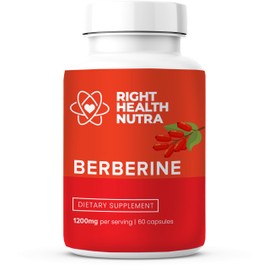 Right Health Nutra - Berberine 1200mg - 60 Capsules - Pure Berberine for Metabolic Support to Fight Free Radicals, Boost Immunity & Balance Microbiome - Vegan & Natural Berberine Capsules